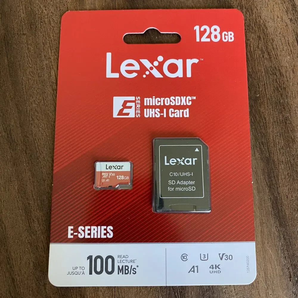 2 New Lexar E-Series 128GB Micro SD Card microSDXC UHS-I W/ Adapter